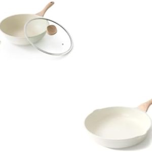 Kordisen 1|5 Inch Nonstick Ceramic Frying Pan | Healthy & Non-Toxic Skillet for Induction Cooking | Stay-Cool Handle, PF