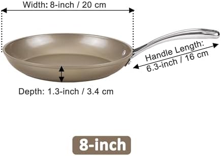 Cooks Standard Hard Anodized Nonstick 8-Inch Frying Pan for Omelets, Ideal for Cooking Eggs, Durable & Easy to Clean, Cl