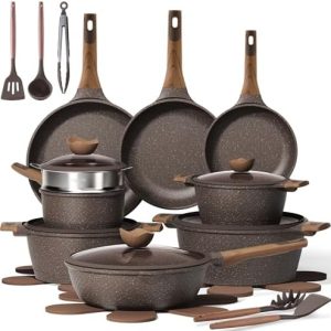 CAROTE Non Stick Cookware Set 26PCS - Induction Compatible Pots and Pans, PFOA Free, Recycled Material for Healthy Cooki