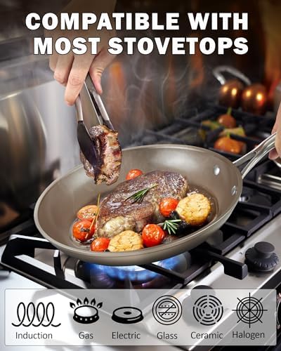 Cooks Standard Hard Anodized Nonstick 8-Inch Frying Pan for Omelets, Ideal for Cooking Eggs, Durable & Easy to Clean, Cl